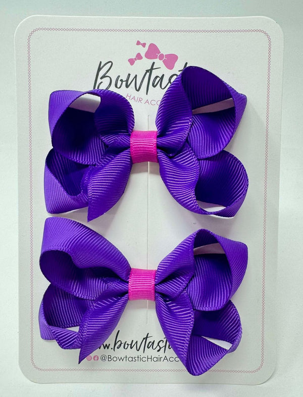 3 Inch Bow - Purple & Garden Rose - 2 Pack