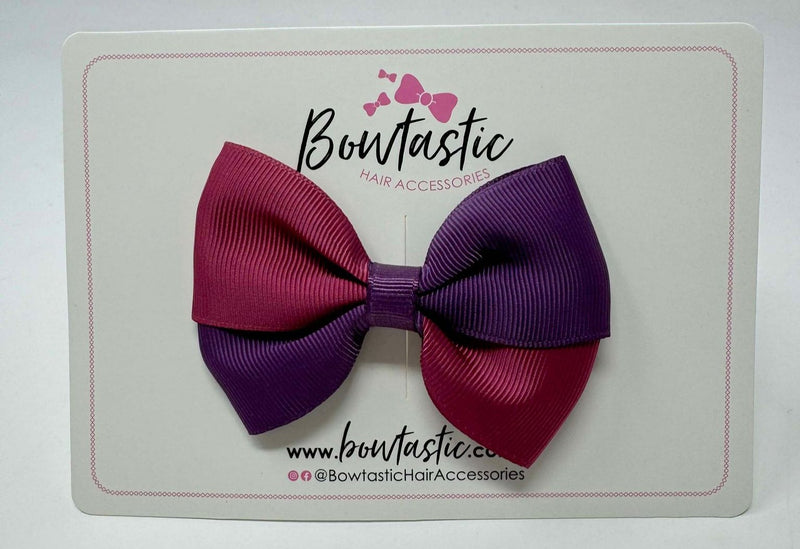 3.5 Inch Twist Bow - Victorian Rose & Amethyst