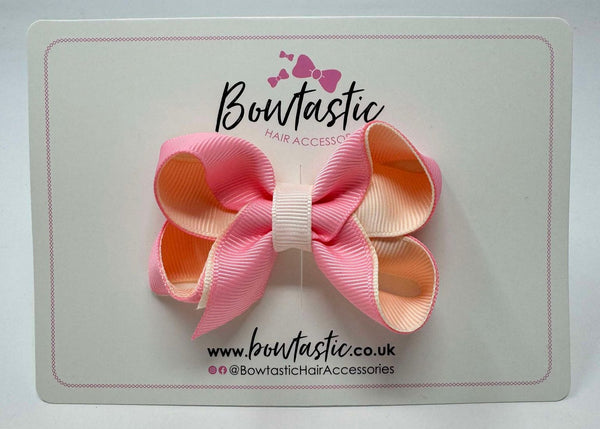 3 Inch Bow - Pink & Cream