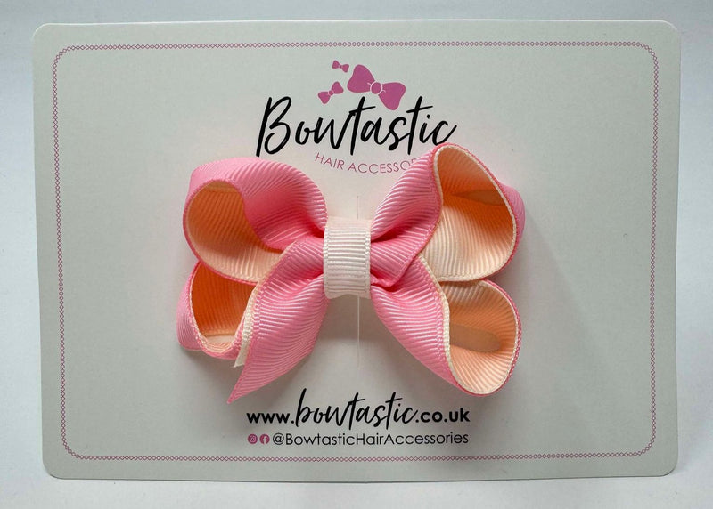 3 Inch Bow - Pink & Cream