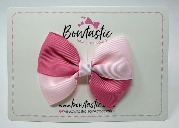 3.5 Inch Twist Bow - Fantasy Rose & Powder Pink