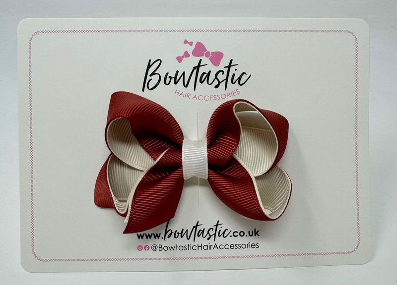 3 Inch Bow - Rust & Cream