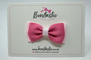 3 Inch Flat Double Bow - Fantasy Rose & Powder Pink