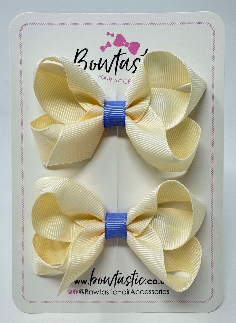 3 Inch Bow - Cream & Iris - 2 Pack