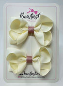 3 Inch Bow - Antique White & Antique Mauve  - 2 Pack