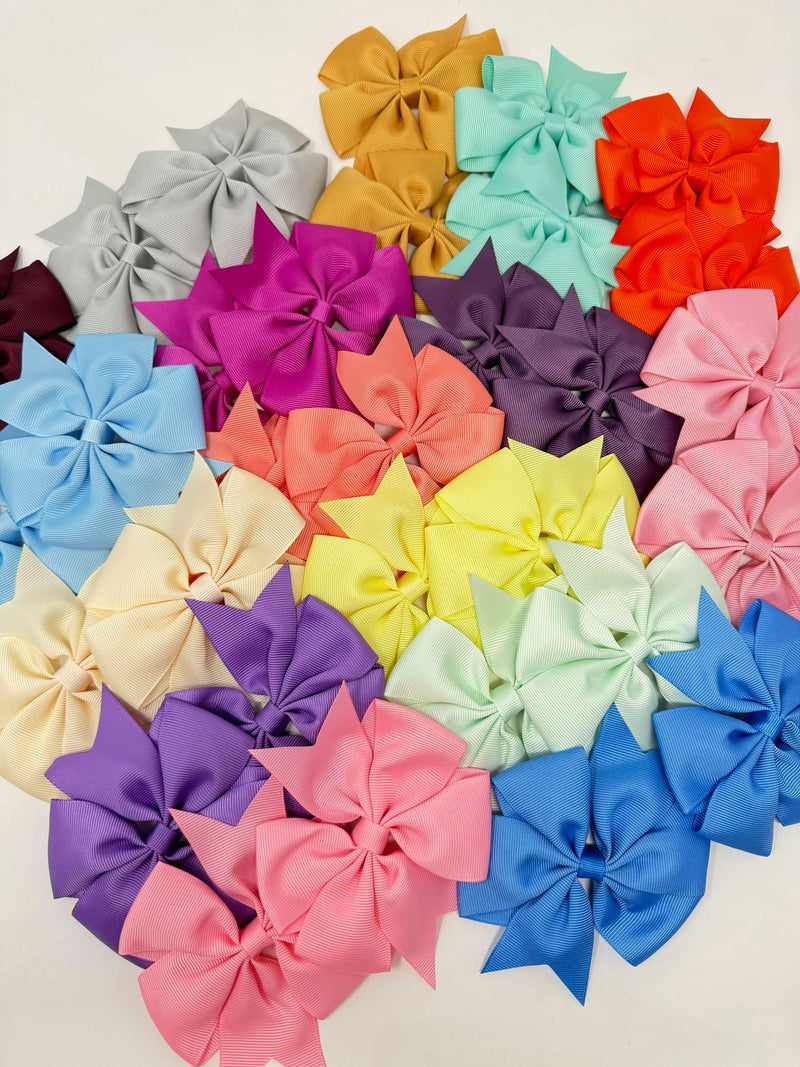 Surprise Bundle - 4 inch Pinwheel Bow - 10 Clips - Matching Pairs