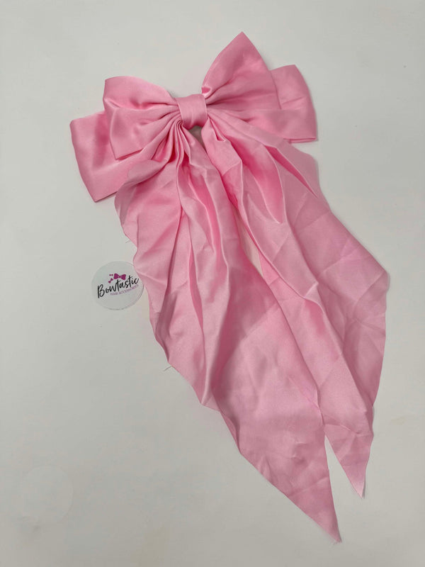 XL Satin Tail Bow - Pink