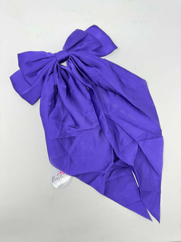 XL Satin Tail Bow - Regal Purple