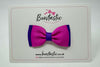 3 Inch Flat Double Bow - Purple & Garden Rose