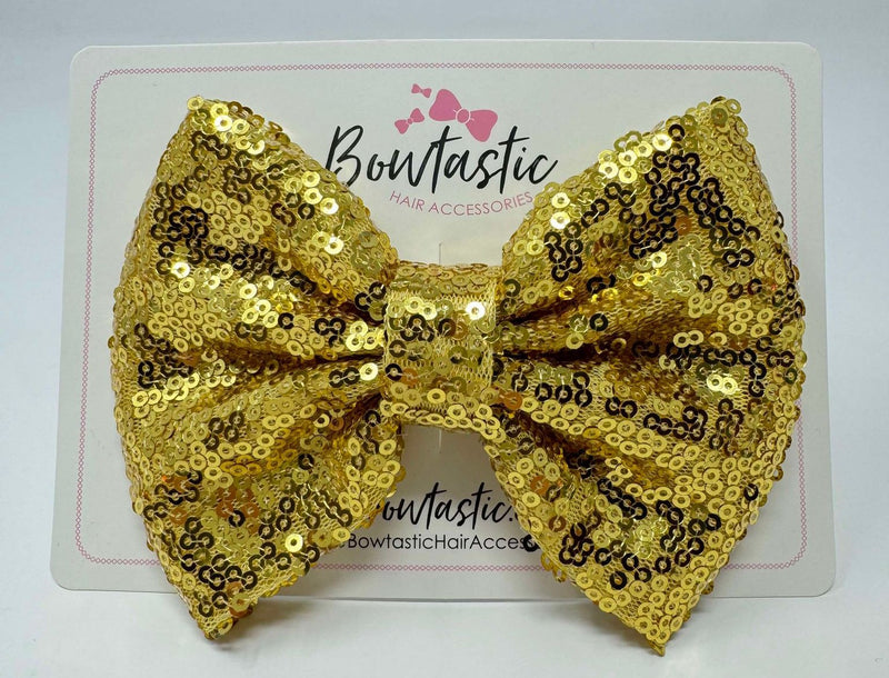 4.5 inch Sequin Bow - Gold