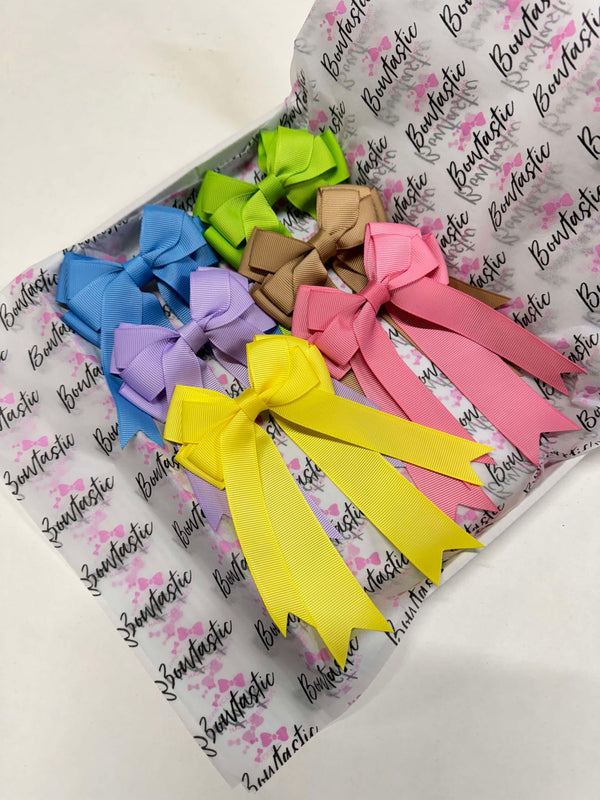 Surprise Bundle - 4 inch Tail Bow - 6 Pack - Individual Colours