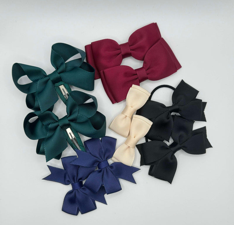 Surprise Bundle - Matching Pairs - Small Bows - 10 Pack - Winter Colours