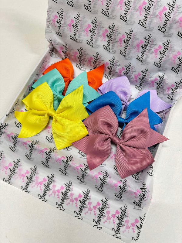 Surprise Bundle - 6x 5 inch Flat Bows - Individual Colours