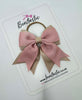 3 Inch Flat 2 Layer Tail Bow Thin Elastic - Tan & Sweet Nectar