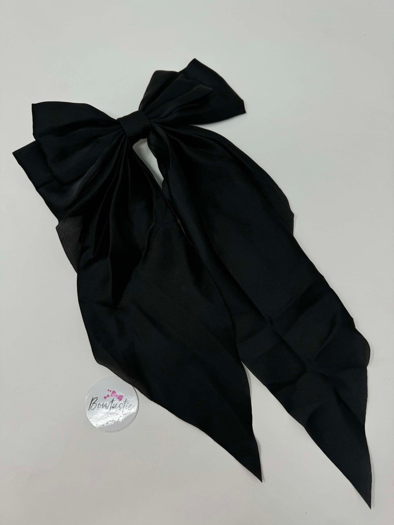 XL Satin Tail Bow - Black