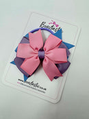 4 Inch 3 Layer Bobble - Peony, Fresco & French Blue