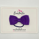 3 Inch Flat Double Bow Thin Elastic - Purple
