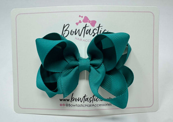 3.5 Inch 2 Layer Bow - Jade Green