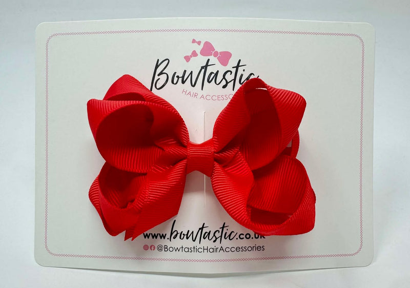 3.5 Inch 2 Layer Bow - Hot Red