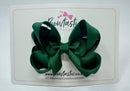 3.5 Inch 2 Layer Bow - Forest Green