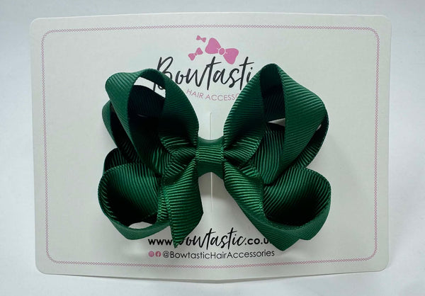 3.5 Inch 2 Layer Bow - Forest Green