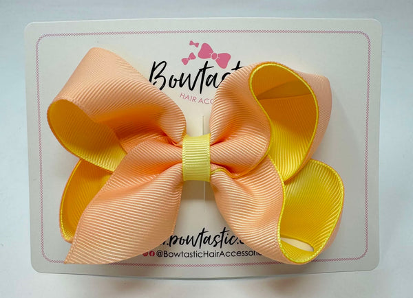 4 Inch Bow - Petal Peach & Baby Maize