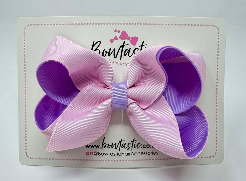 4 Inch Bow - Pearl Pink & Light Orchid