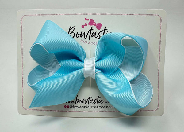 4 Inch Bow - Ocean Blue & White