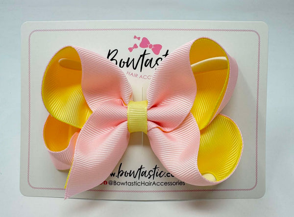 4 Inch Bow - Powder Pink & Baby Maize