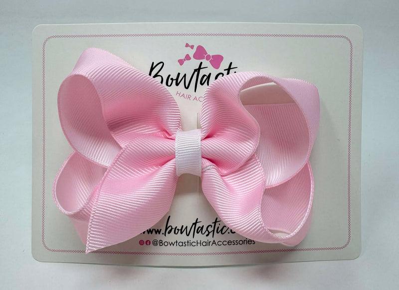 4 Inch Bow - Pearl Pink & White