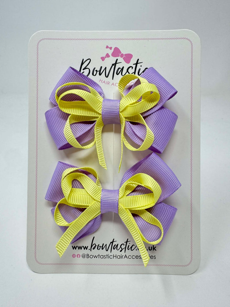 3 Inch Bow - Light Orchid & Baby Maize - 2 Pack