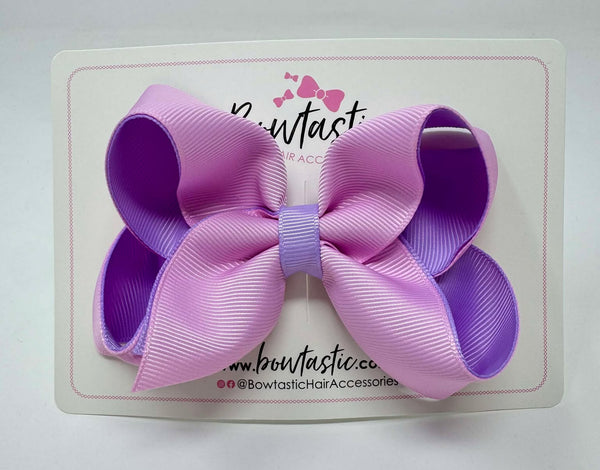 4 Inch Bow - Tulip & Light Orchid