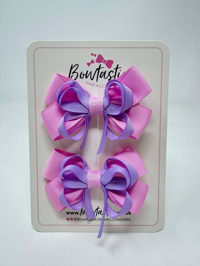 3 Inch Bow - Tulip & Light Orchid - 2 Pack