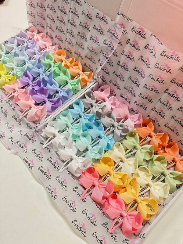 Bow Set - 20x Pastel Snap Clips