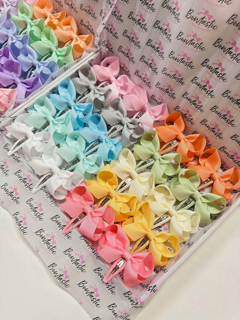 Bow Set - 20x Pastel Snap Clips