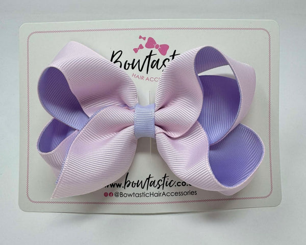 4 Inch Bow - Powder Pink & Lilac Mist