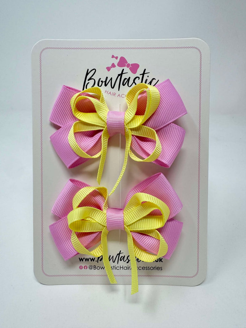 3 Inch Bow - Tulip & Baby Maize - 2 Pack