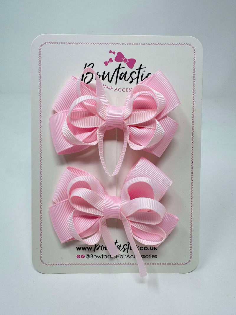 3 Inch Bow - Pearl Pink & Powder Pink - 2 Pack