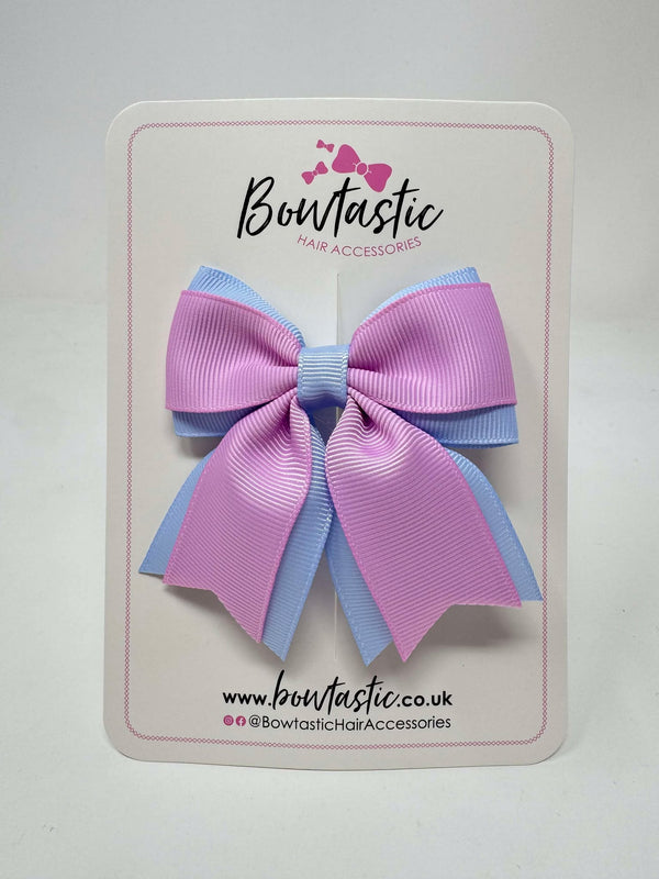 3.5 Inch Flat Tail Bow - Tulip & Bluebell