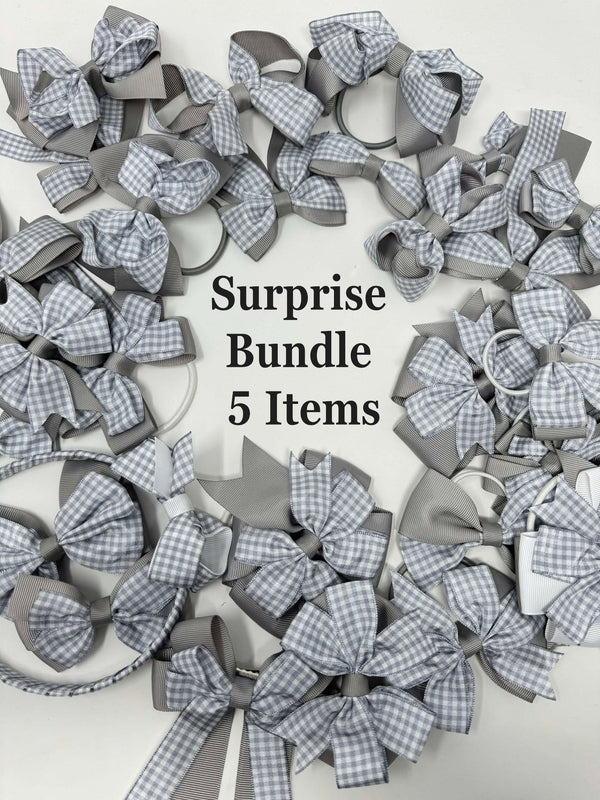 Surprise School Bundle - Grey Gingham - 5 Items