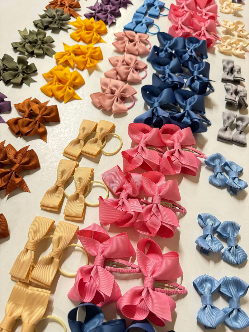 Surprise Bundle - Matching Pairs - Small Bows - 10 Pack - Autumn Colours