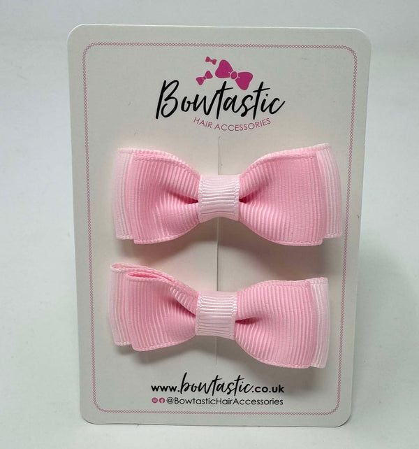 1.75 Inch Bows - Powder Pink & Pearl Pink - 2 Pack