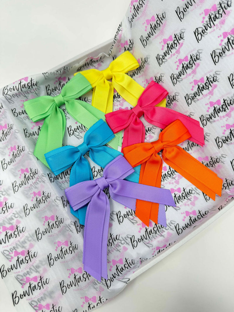 Surprise Bundle - 3 inch Tail Bow - 6 Pack - Bright Colours