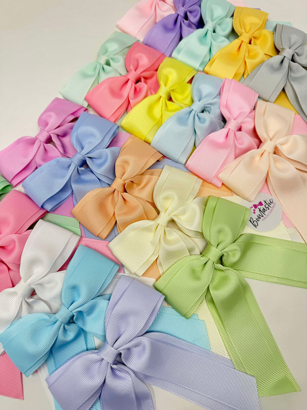 Surprise Bundle - 4.5 inch Tail Bow - 6 Pack - Pastel Colours