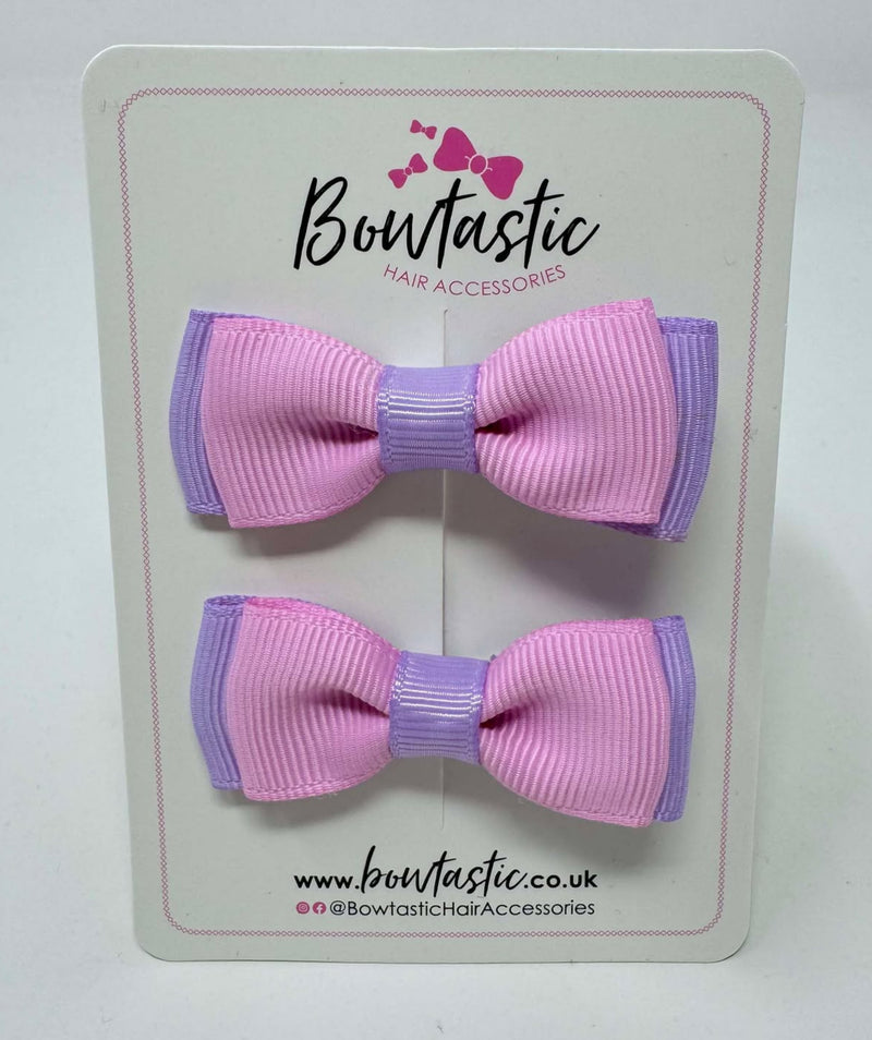 1.75 Inch Bows - Light Orchid & Tulip - 2 Pack