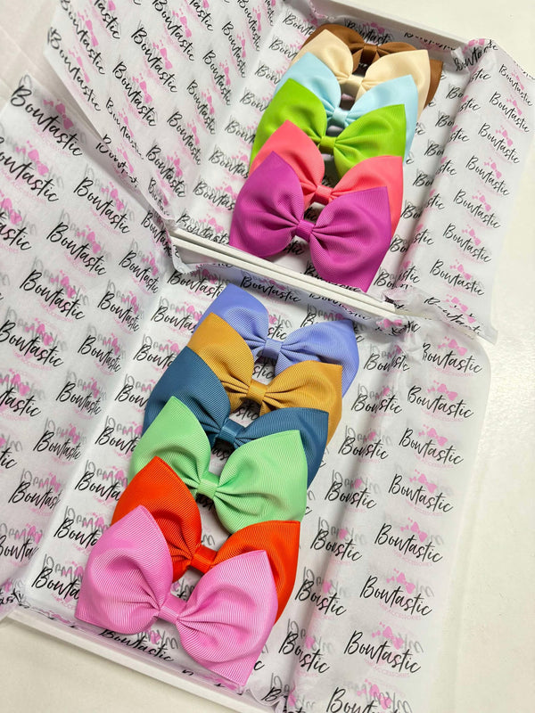 Surprise Bundle - 4 inch Tuxedo Bows - 6 Pack - Individual Colours