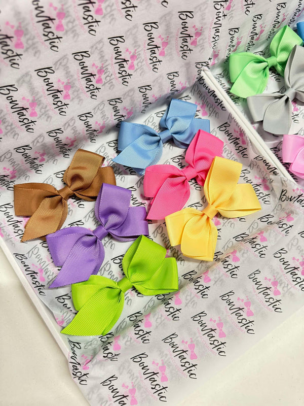 Surprise Bundle - 3.5 inch Flat Bow Style 2 - 6 Pack - Individual Colours