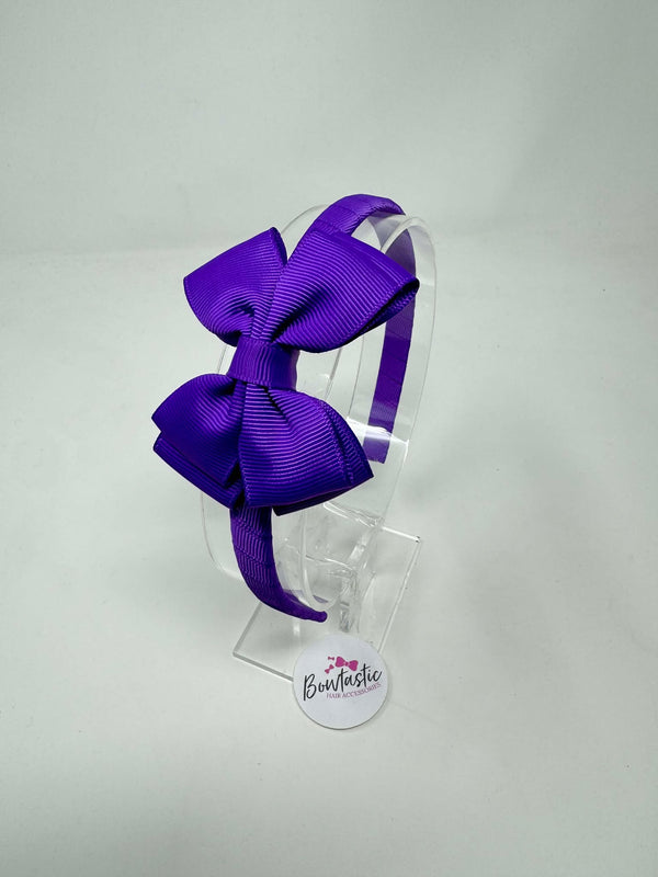 3 Inch Butterfly Bow Alice Band - Purple