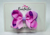 3.5 Inch Double Bow - Tulip & Light Orchid