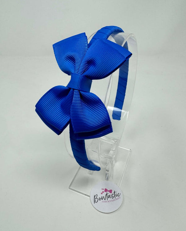 3 Inch Butterfly Bow Alice Band - Royal Blue